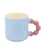 Niebieski kubek drobno ryflowany