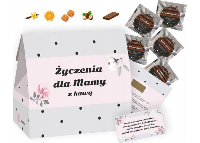 Życzenia z kawą dla Mamy – zestaw na upominek dla matki