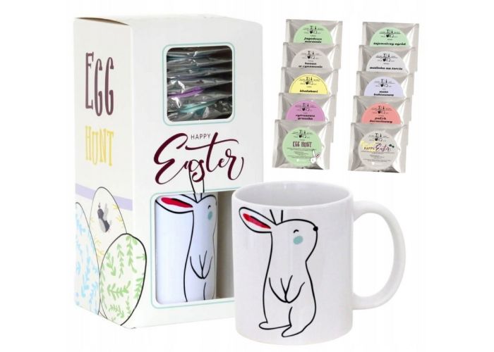 HAPPY EASTER BOX zestaw herbat z kubkiem