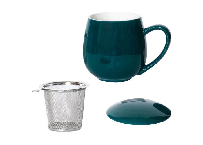 Kubek z zaparzaczem i pokrywką ciemnozielony
