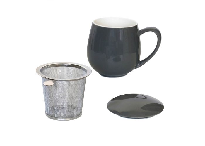 Kubek z zaparzaczem i pokrywką szary