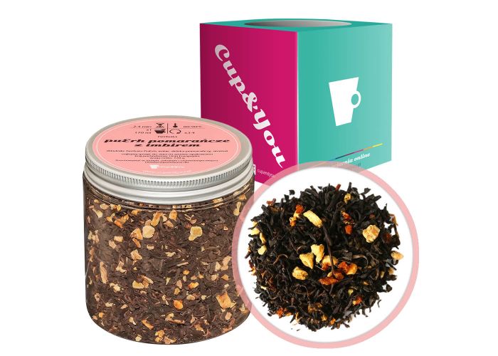 PUERH POMARAŃCZE Z IMBIREM - herbata czerwona pu-erh sypana liściasta