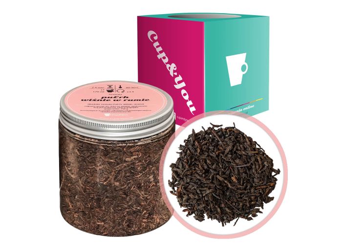 PUERH WIŚNIE W RUMIE - herbata czerwona pu-erh sypana liściasta