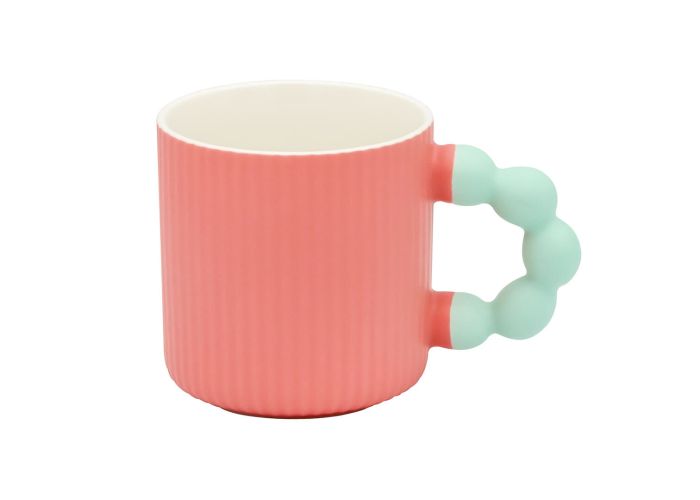 Koralowy kubek drobno ryflowany 