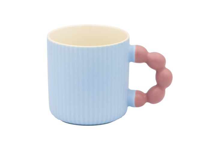 Niebieski kubek drobno ryflowany 