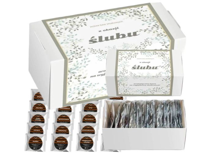 Zestaw kaw z okazji ślubu – prezent na ślub wesele