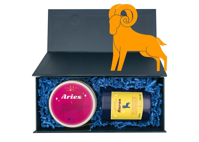 Zestaw zodiakalny BARAN. Świeca i herbata
