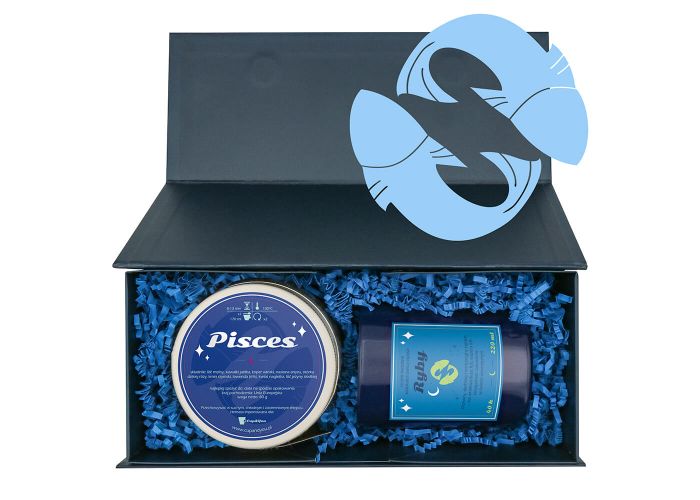 Zestaw zodiakalny RYBY. Świeca i herbata