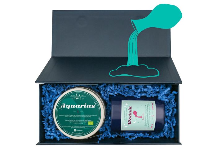 Zestaw zodiakalny WODNIK. Świeca i herbata