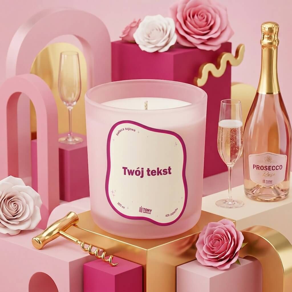 Personalizowana świeca Sparkling Rose