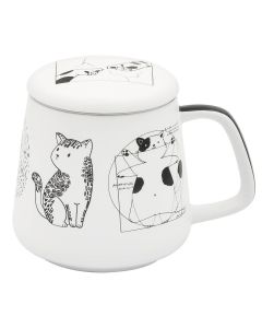 Kubek z zaparzaczem i pokrywką CAT ARTIST 
