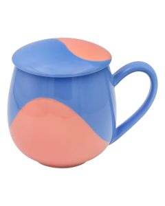 Kubek z zaparzaczem i pokrywką niebiesko-r&oacute;żowy