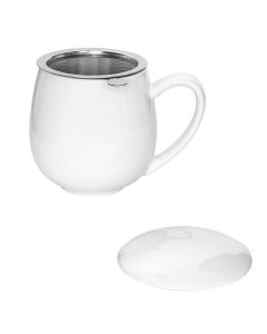 Kubek z zaparzaczem i pokrywką biały