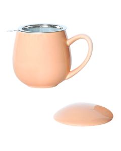 Kubek z zaparzaczem i pokrywką brzoskwiniowy