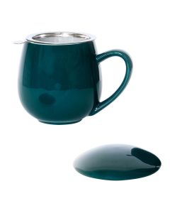 Kubek z zaparzaczem i pokrywką ciemnozielony