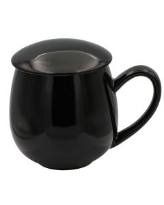 Kubek z zaparzaczem i pokrywką czarny