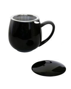 Kubek z zaparzaczem i pokrywką czarny