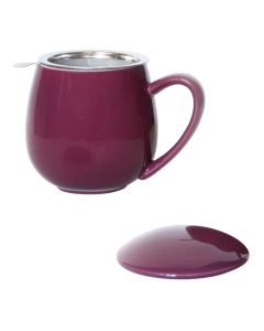 Kubek z zaparzaczem i pokrywką purpurowy