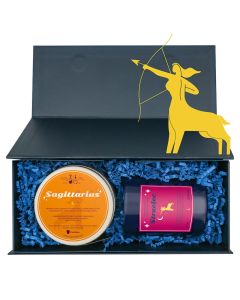 Zestaw zodiakalny STRZELEC. Świeca i herbata 